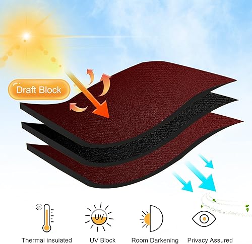 Miniatura 5 de RYB HOME Cortinas de ventana pequeñas, cortinas opacas de privacidad para dormitorio de niños, cocina, baño, sótano, cafetería, gabinete, cortinas,