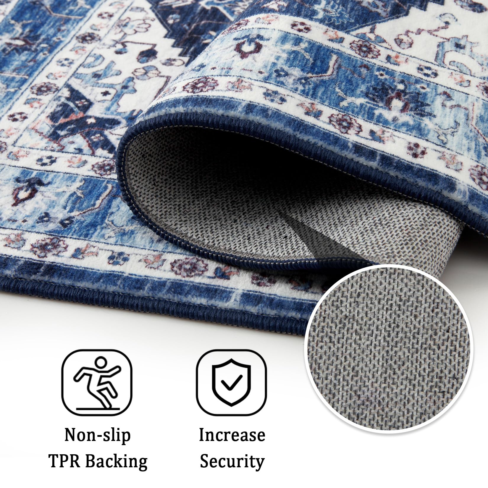 RUGSREAL Washable Area Rug 9x12 Boho Washable Rug Stain Resistant Non