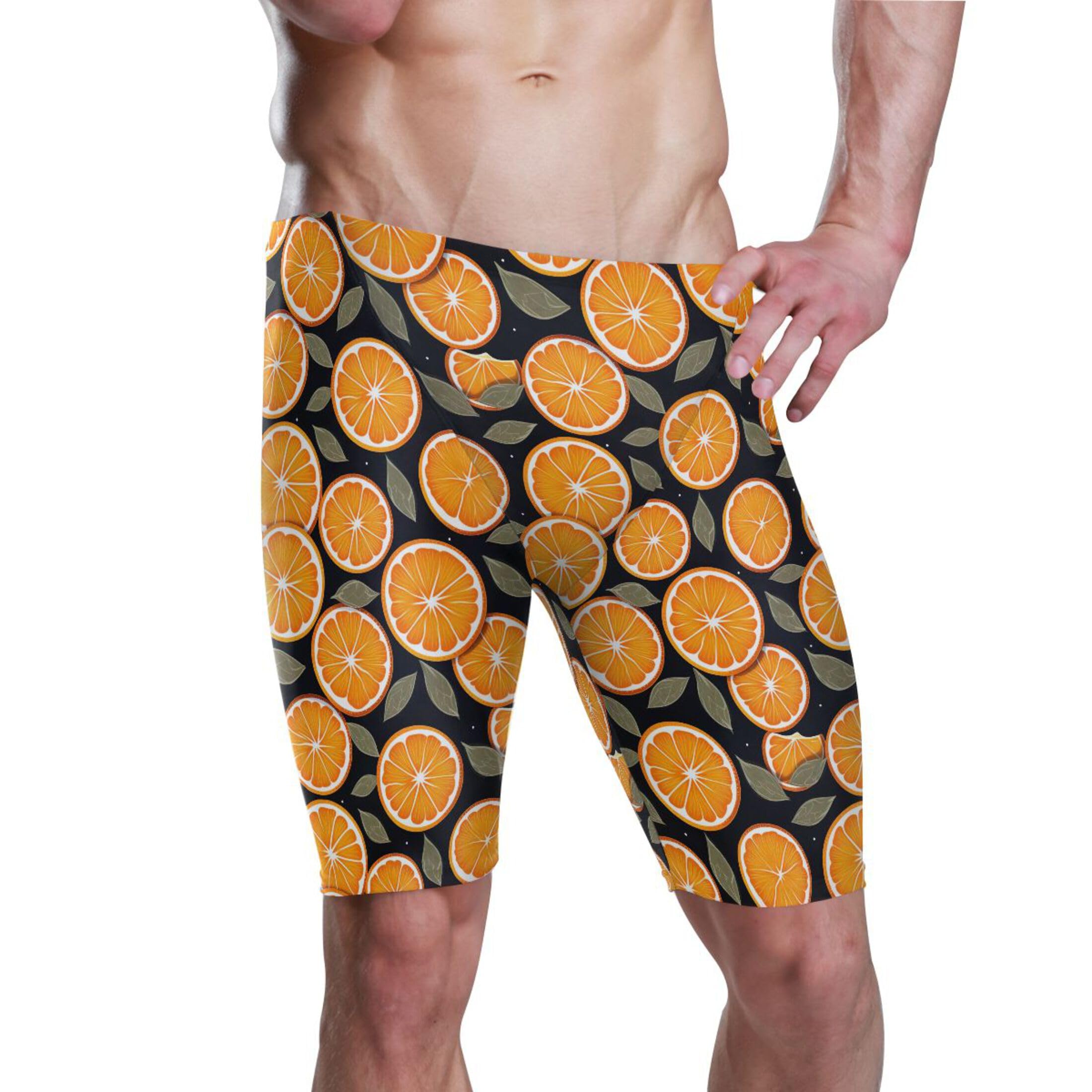 UMIRIKO Orange Fruit Men's Swimsuit Swim Jammers L B0402692