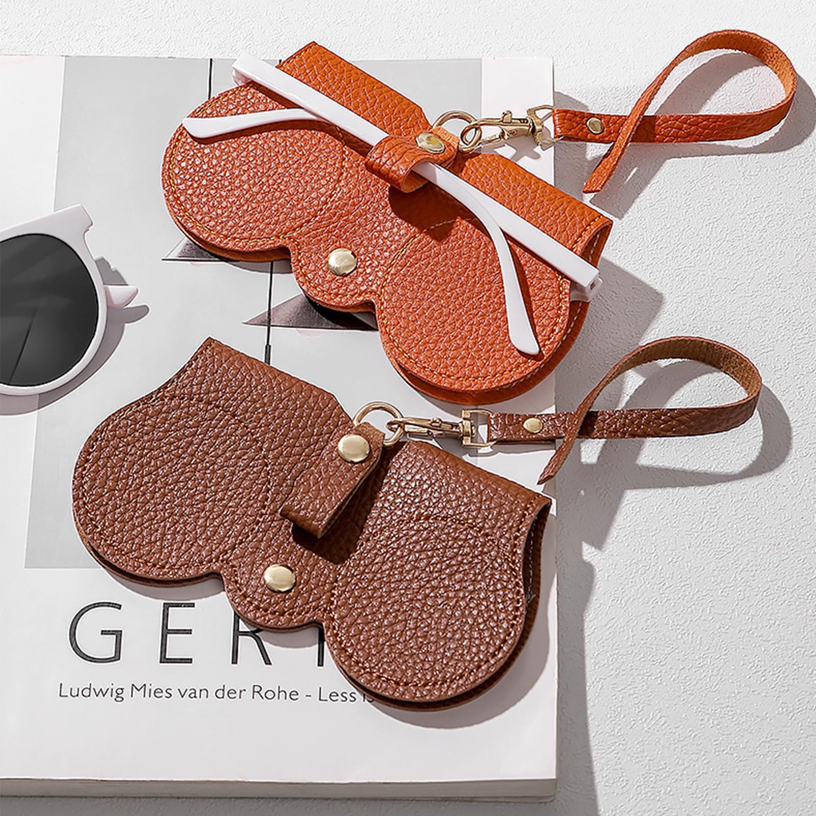 Mode Sonnenbrillenetui,Tragbares Etui für Sonnenbrillen Brillenetui Weich Tragbar Sonnenbrillen Beutel Lesebrillenetui Leder