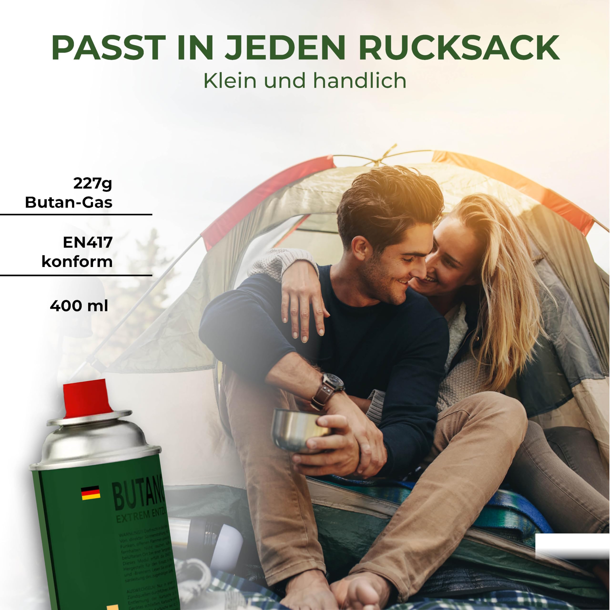 STAHLMANN® Gaskartuschen 227g MSF-1a Ventil Butangas Kartusche Campingkocher Grill Gaskocher