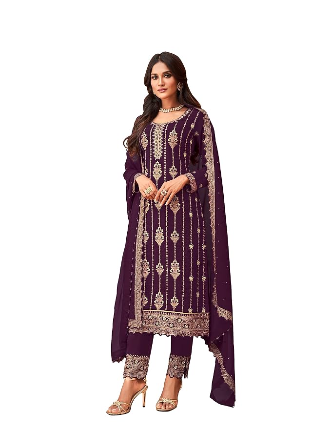 Prija Collection Ready to Wear Indian Pakistani Ethnic Wear Designer Straight Salwar Kameez Pant Suit for Womens