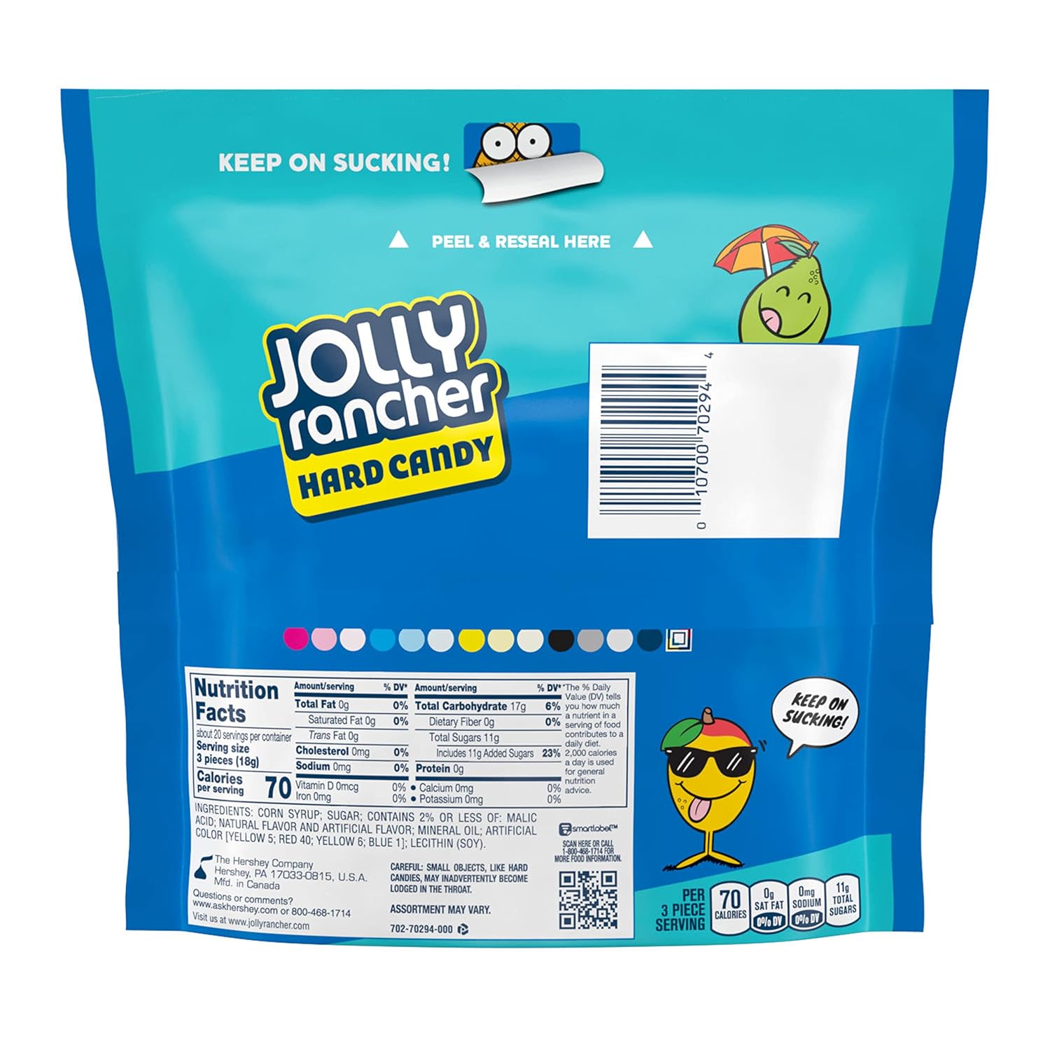 JOLLY RANCHER Assorted Tropical Fruit Flavored Hard Candy Resealable Bag, 13 Oz