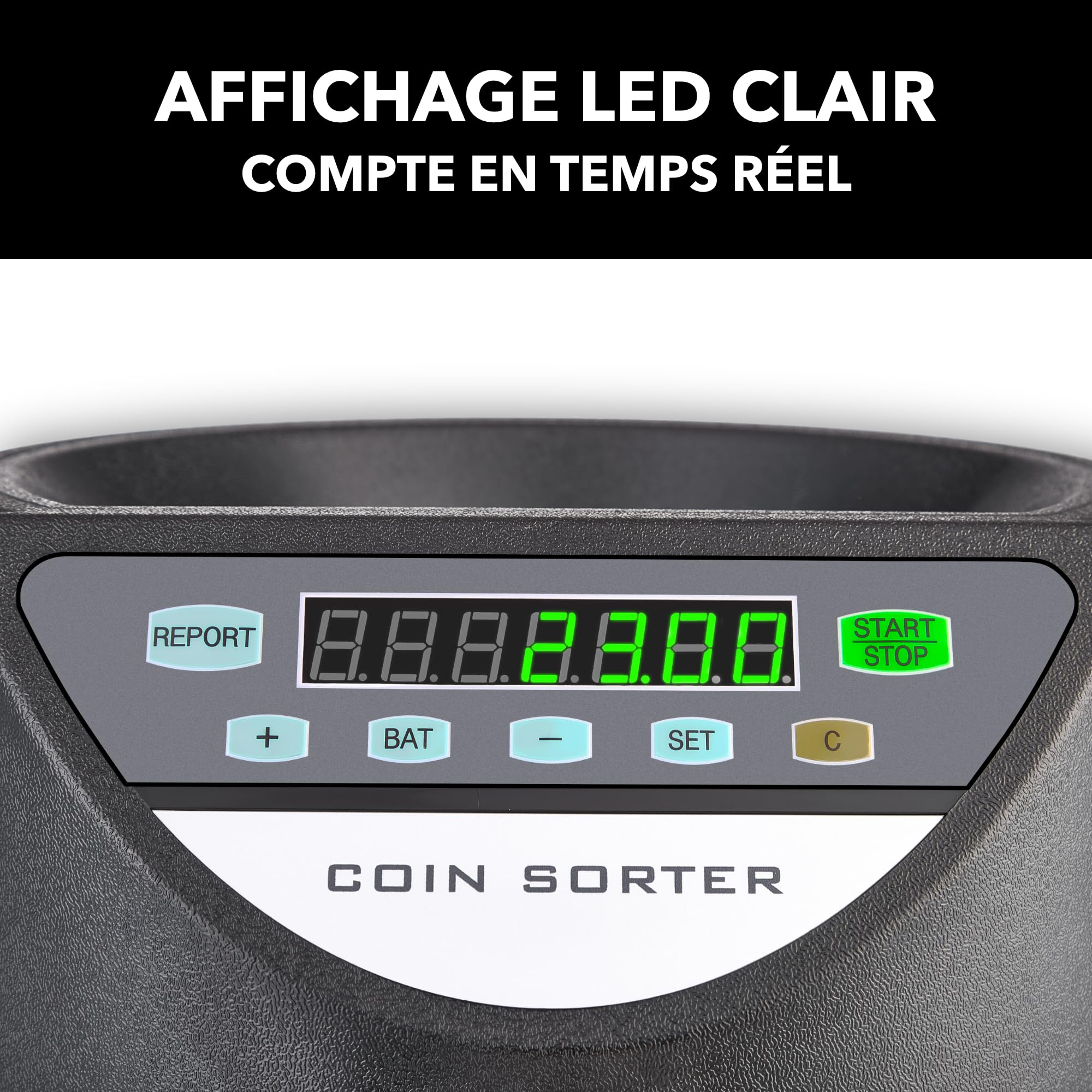 Compteuse Monnaie Euro 300 pcs/min 700 Pièces Écran LED 8 Bacs Compteur Trieur Automatique
