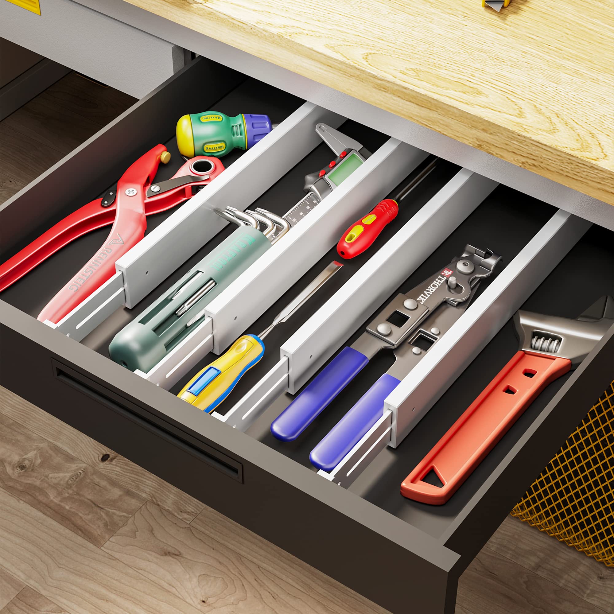 BAMEOS Drawer Dividers Bamboo Separators Organization Expandable