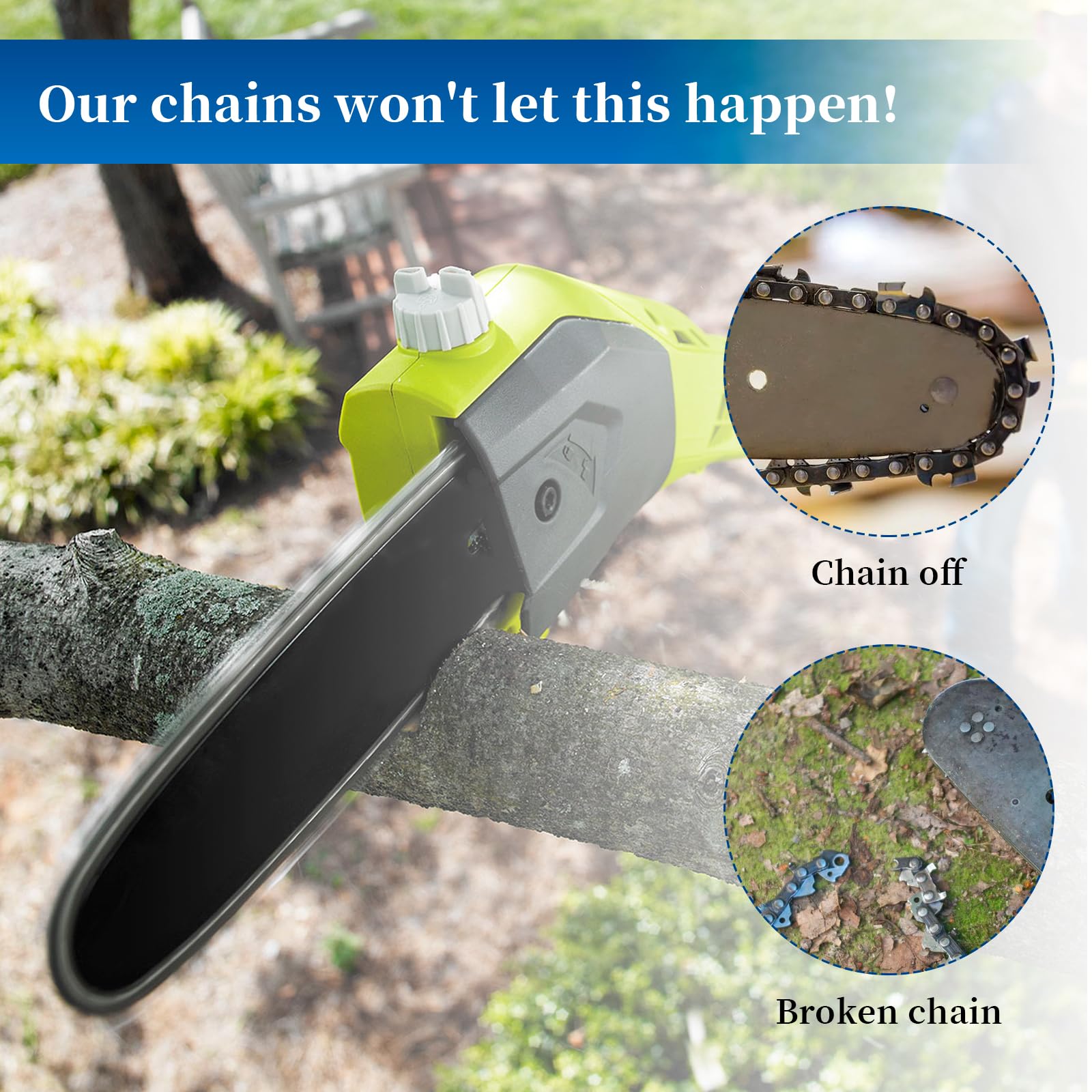 Amazon.com: Bularie Chainsaw Chain Replacement 8 Inch Guide Bar