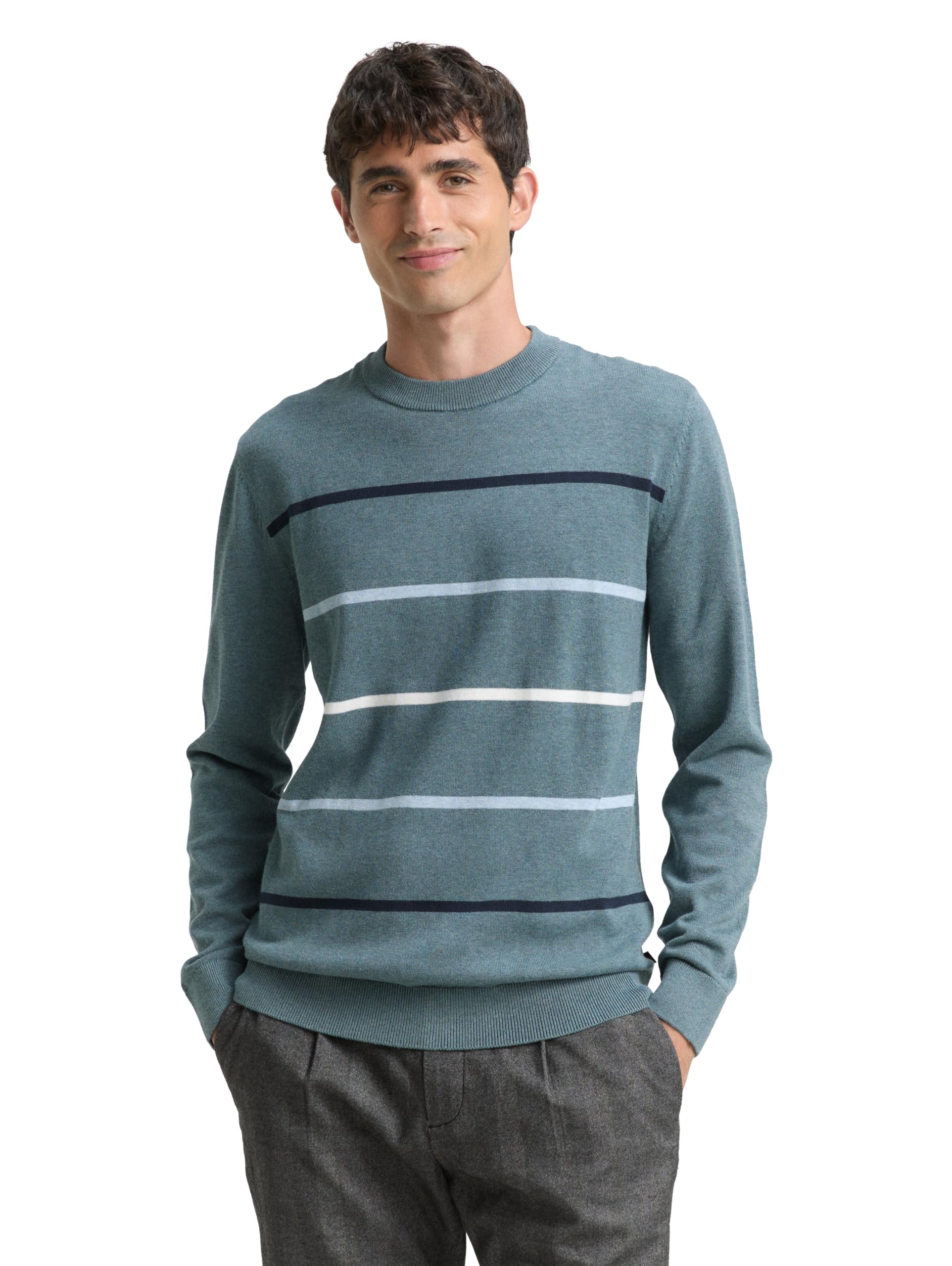 TOM TAILOR Herren Strickpullover mit Streifen