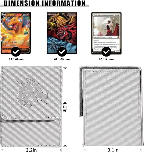 Miniatura 7 de Caja de cartas coleccionables para Commander Deck Box con 2 divisores, caja de almacenamiento de tarjetas para más de 100 tarjetas de una sola