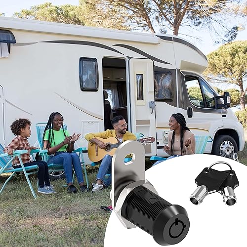 Miniatura 6 de Paquete de 2 cerraduras negras de 58 pulgadas para gabinete, cerradura de almacenamiento para buzón de correo y llave similar, cerraduras para