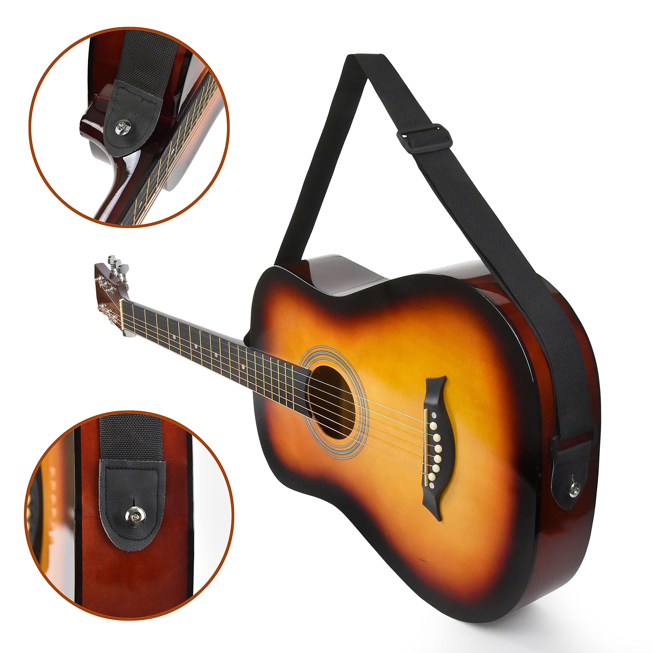 MasterPlay Guitarra acústica para zurdos para niños, guitarra principiante de 30 pulgadas para estudiantes, kit de inicio de cuerdas acústicas: bolsa de guitarra, afinador, correa, cuerdas adicionales
