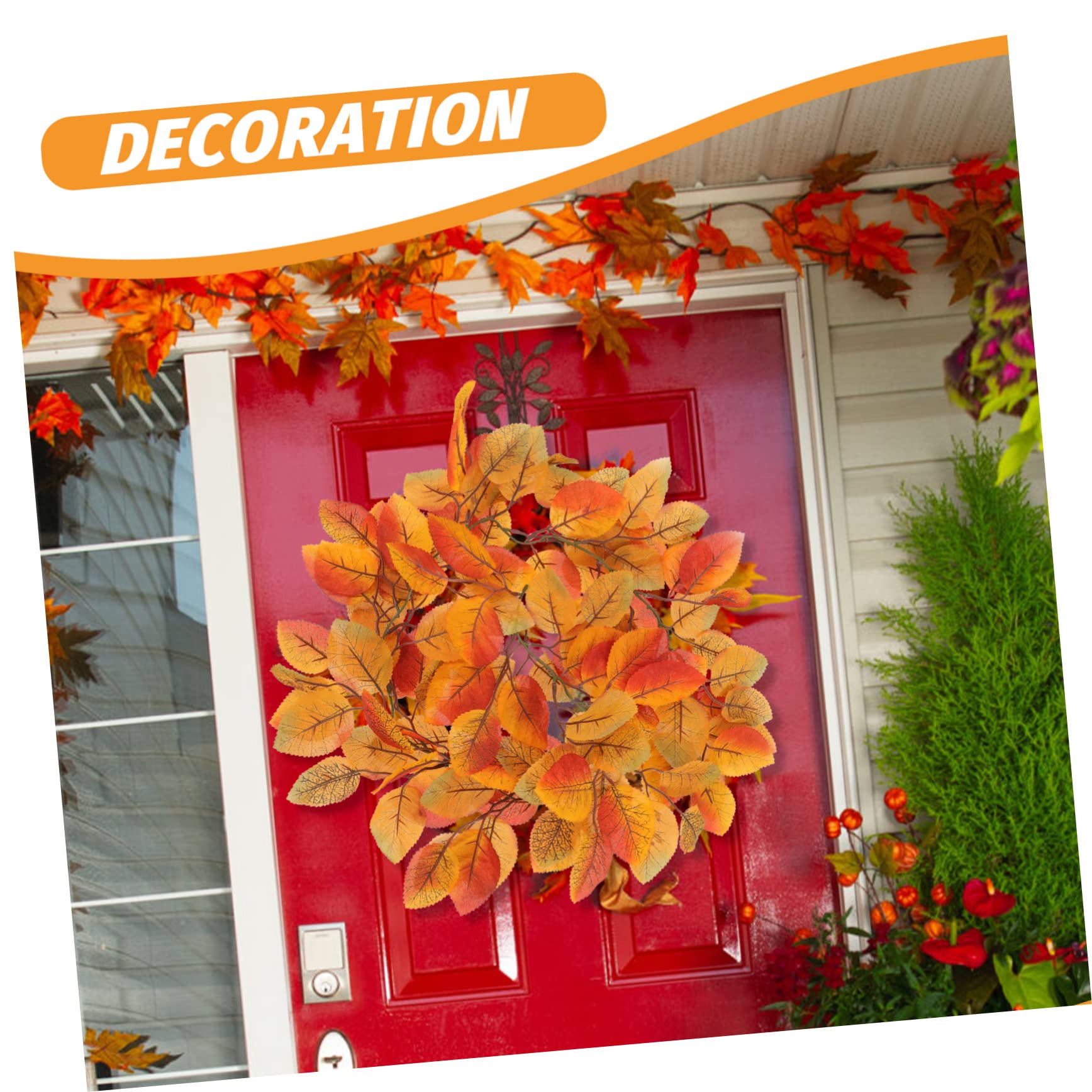 IMIKEYA 3 Stücke Realistische Magnolia Blatt Rattan Herbst Girlande Künstliche Thanksgiving Decor Mantel Zubehör