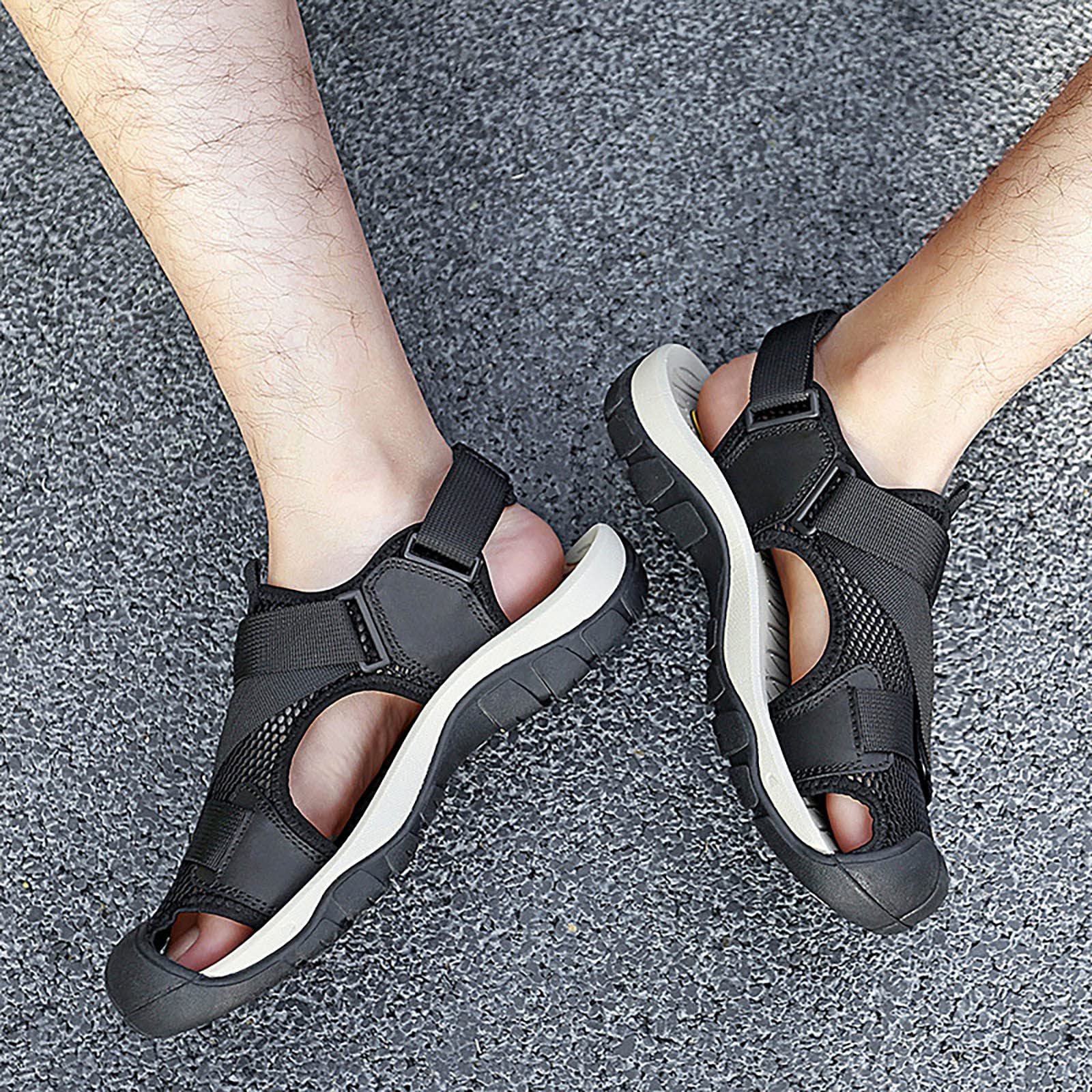 Generisch Sandalias de trekking para hombre, sandalias de trekking, sandalias de piel con cierre de , sandalias deportivas y al aire libre, sandalias de senderismo, sandalias de verano, sandalias de