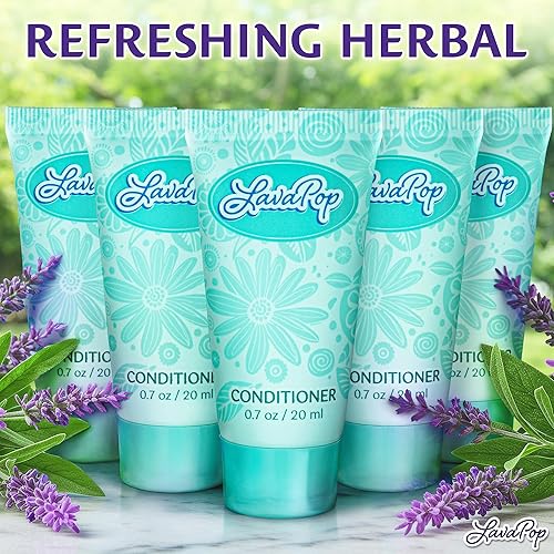 Miniatura 3 de LavaPop - Acondicionador de hotel tamaño viaje - Iris, violeta y ámbar, 0.7 onzas líquidas, paquete de 100 - Deleita a tus invitados con un