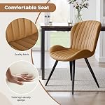 Dining Chairs Set of 4,Modern Fabric Dining Chairs Featuring Ergonomic Backrests, Thickly Padded Cushions, and Sturdy Metal Legs, Suitable for Kitchen, Living Room, and Bedroom,Brown