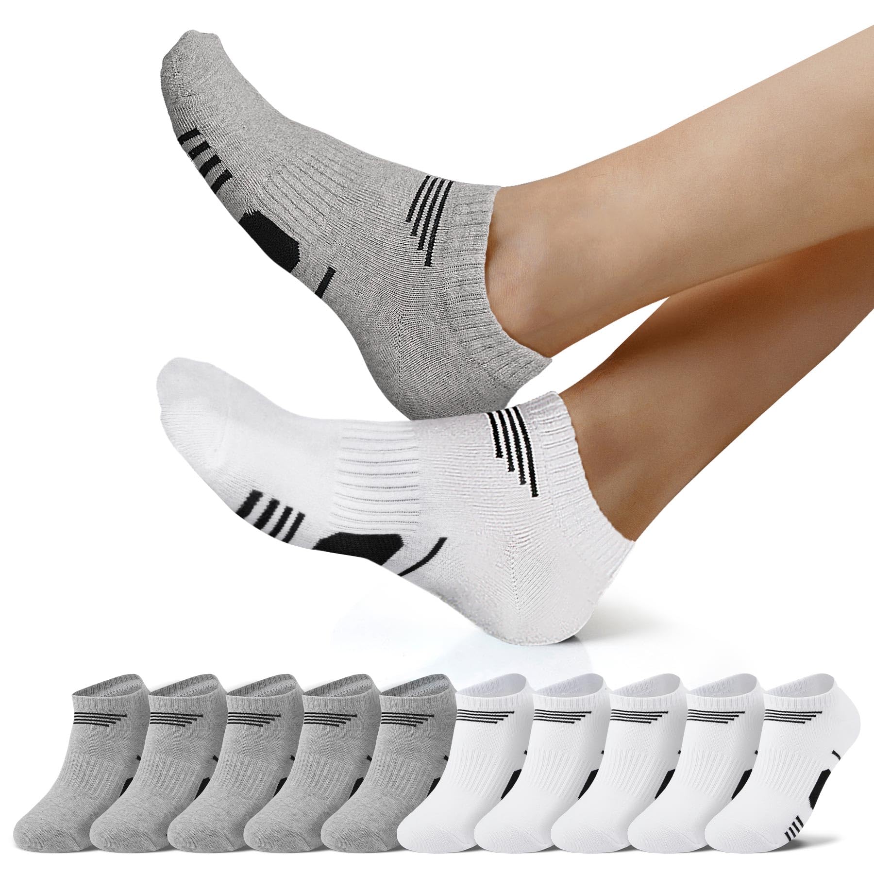 NUOZA 10 Paar Sneaker Socken Herren Damen Kurze Baumwolle Sportsocken Halbsocken Herrensocken Laufsocken Atmungsaktive Größe 35-50