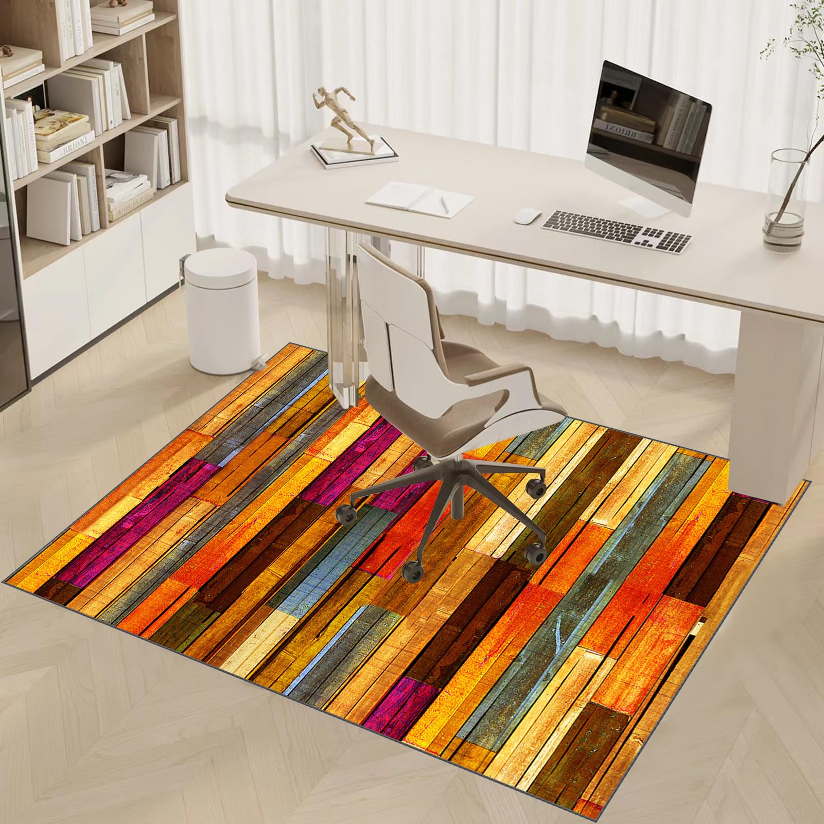 Stuhlmatte, Hartbodenschutz, Büro- und Gaming-Stuhlmatte, kratzfeste Schreibtischunterlage für Laminat, 80 x 120 cm, rutschfest