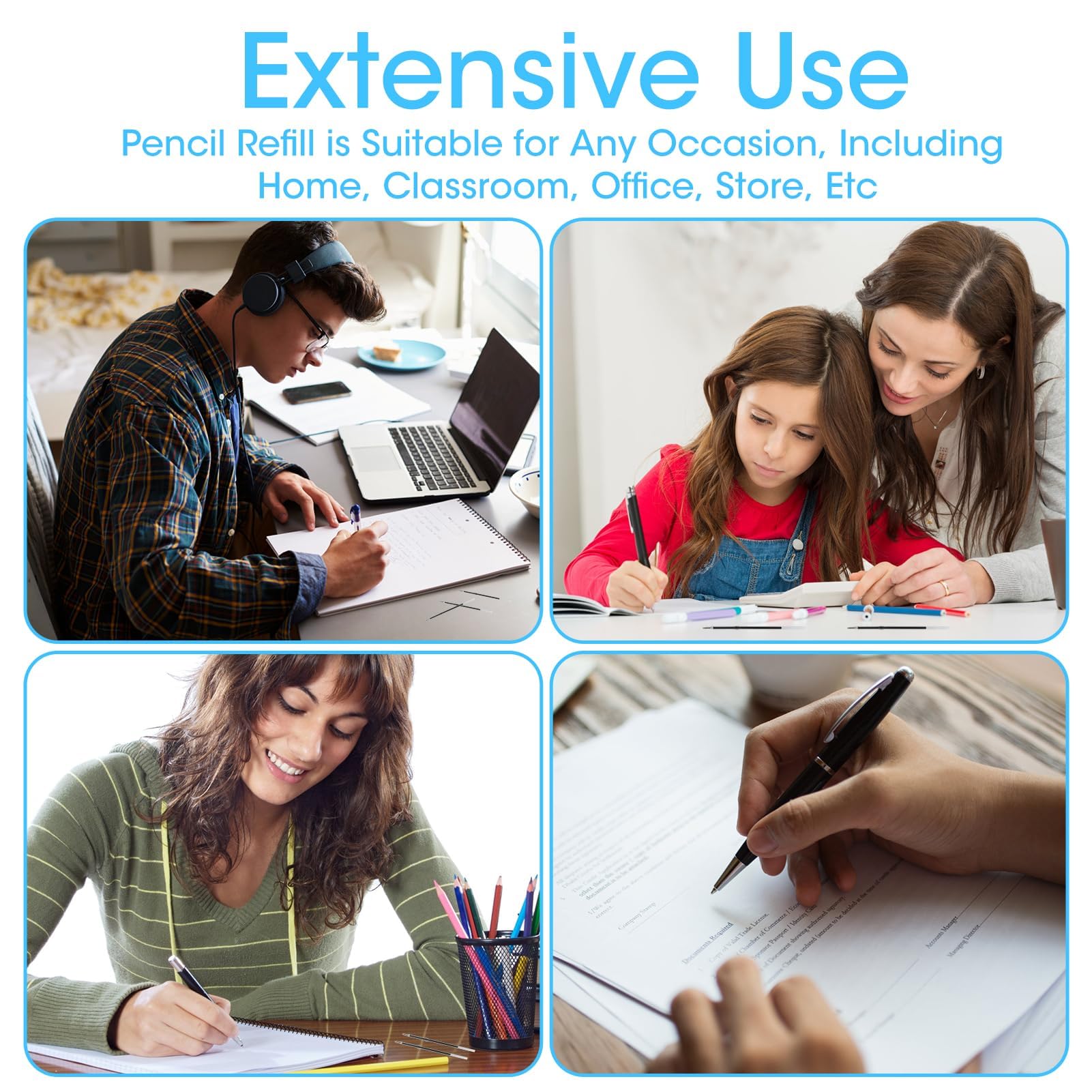 KEXIAO Lot De 60 Recharges Pour Stylo à Bille, 1,0 Mm, Pour