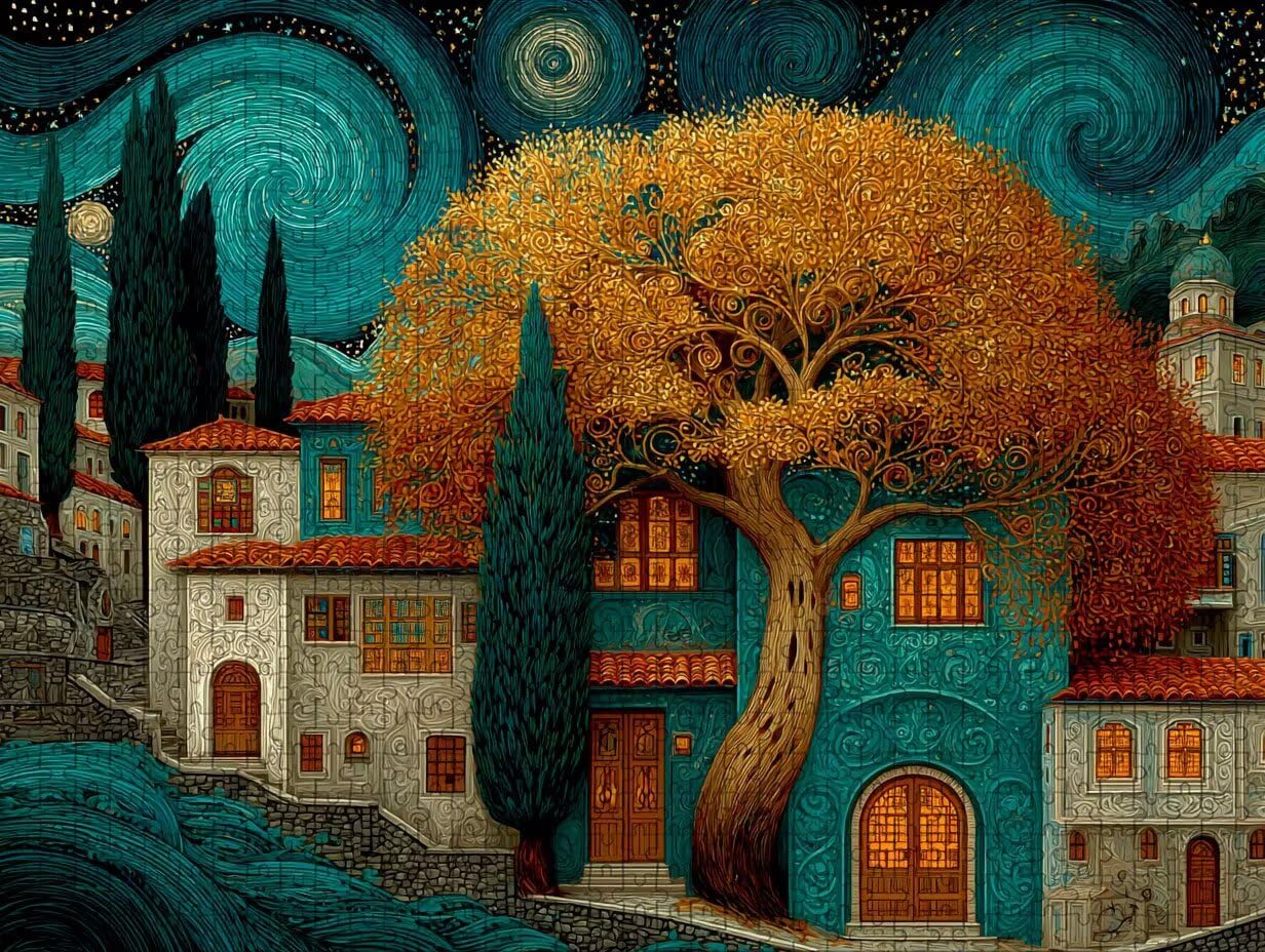 Cielo Estrellado Puzzle de 3000 Piezas para Adultos, Puzzle Madera con Caja 122x81cm, Rompecabezas Adultos de Alta Dificultad, DIY Juego de Rompecabezas, Pasatiempo Creativo, Regalo, (Casa) 8-3583