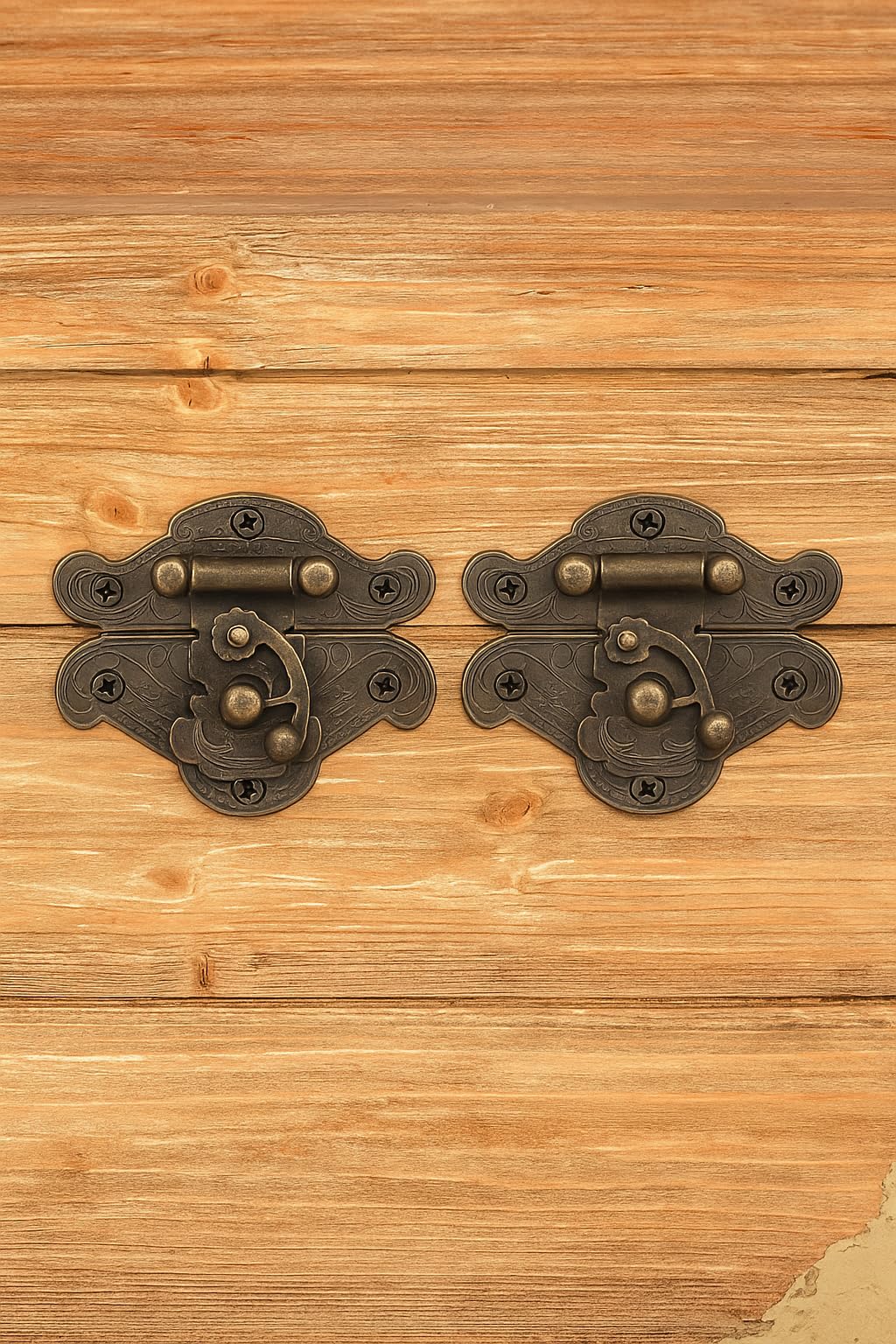 FUXXER® 2 chiusure antiche, ganci a blocco, design in ferro bronzo, 64 x 50 mm, set da 2 pezzi