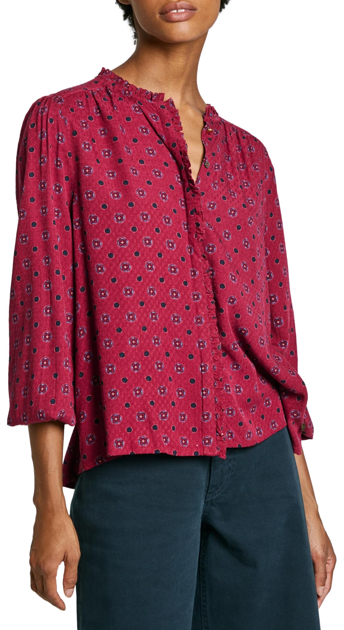 Pepe Jeans Women's Red (Burnt Red) Ora, Shirt, Red, M