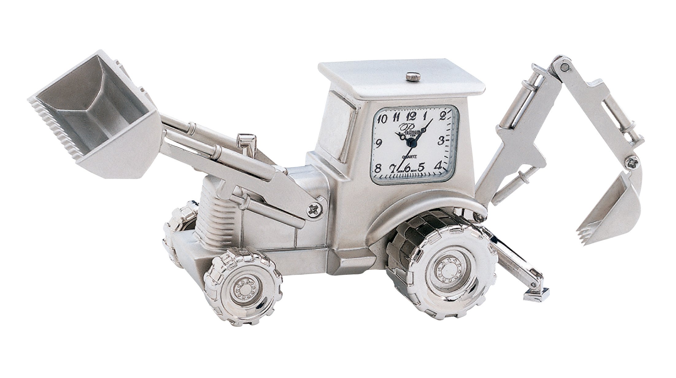 SIL Back Hoe Desk Clock, 3" H x 3.75" L x 1.5" W,Multicolor