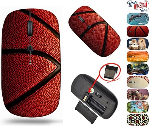 Miniatura 5 de maizi Ratón inalámbrico para Mac Laptop PC Chromebook, ratones inalámbricos ID de imagen 10921822 Primer plano de baloncesto 2.4G Ligero con