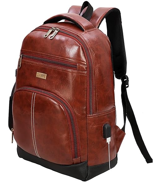 ZAINTO leather waterproof laptop backpack for men and women 17.3 inch laptop bag for gaming backpack , tourister travel bags tech backpack with usb port