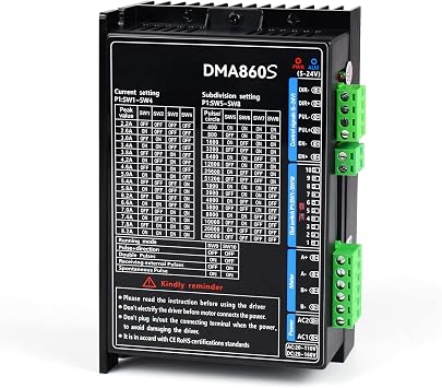 CNCTOPBAOS DMA860S Digital Stepper Motor Driver,2.2A-8.2A Single/Double Pulse 16 Subdivisions 20V-110V AC or 20-160V DC Input Driver Controller for Nema23,Nema24,Nema34 Stepper Motor,CNC Machine