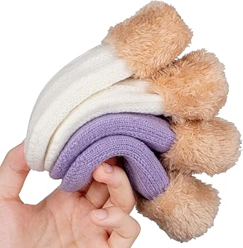FENELY 2 Pairs Kids Winter Knit Gloves Boys Girls Warm Thermal Cable Knitted Gloves 2-6-10-14 Year Wool Fleece Lined Mittens