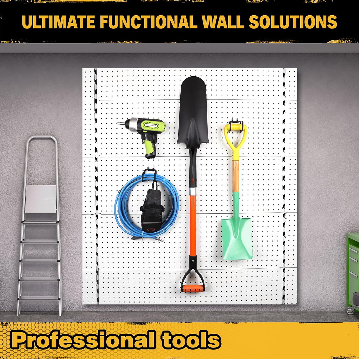 ELEAD 4-Piece Curved Pegboard Hooks, Peg Board Organizer Accessories for Hanging, Fit 1/4" Pegboard, Peg Board Tool Hangers for Garage Kitchen Workbench - Image 7