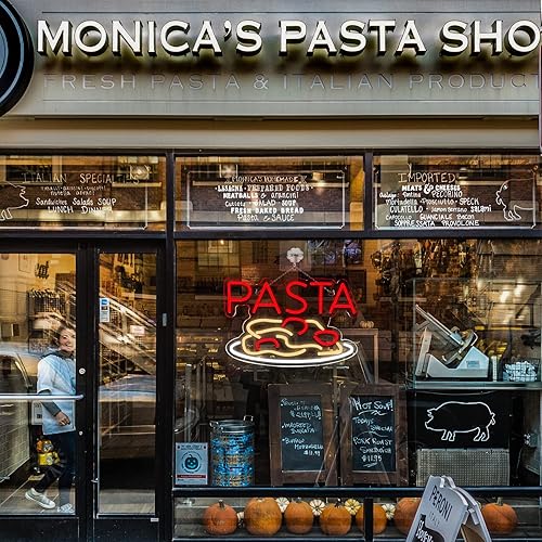 Miniatura 5 de JFLLamp Letreros de neón de pasta para decoración de pared, luces de neón para dormitorio, letreros LED de negocios adecuados para pasta italiana,