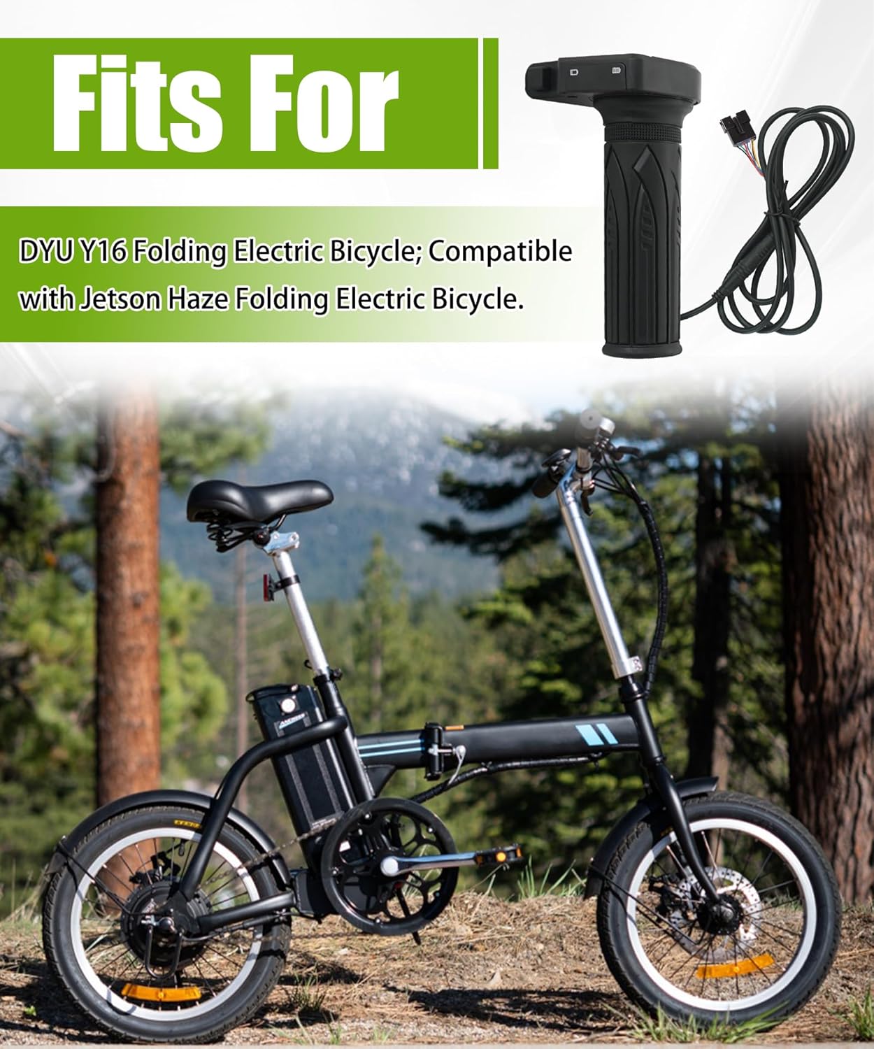 48V Throttle Display Accelerator Grip with Cruise Control Button Fits for Jetson Haze Folding Ebike and dyu Y16 Electric Bicycle 6 (Pins)