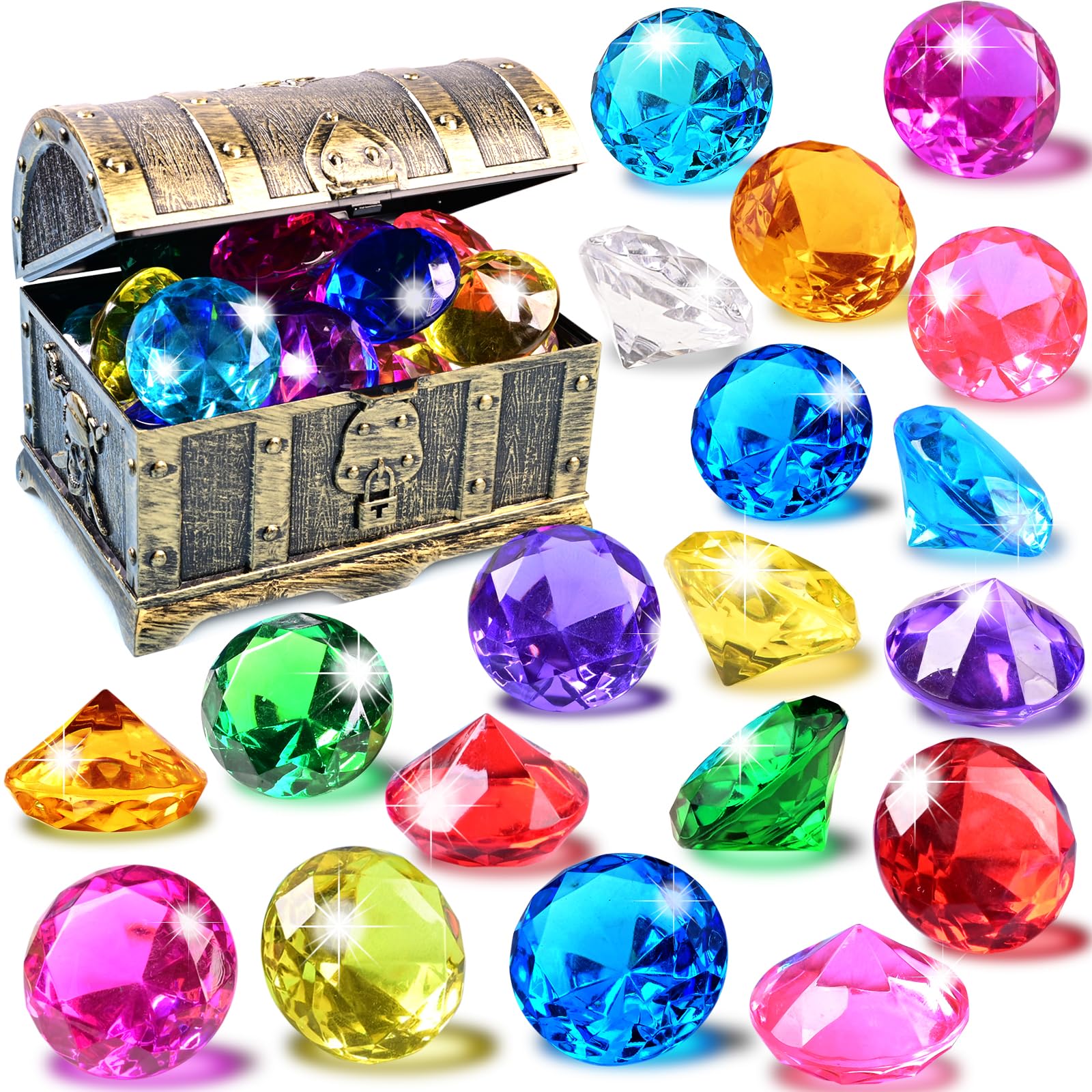 Amazon.com: EnriQ Diving Gems Pool Toys, 18 Big Colorful Acrylic