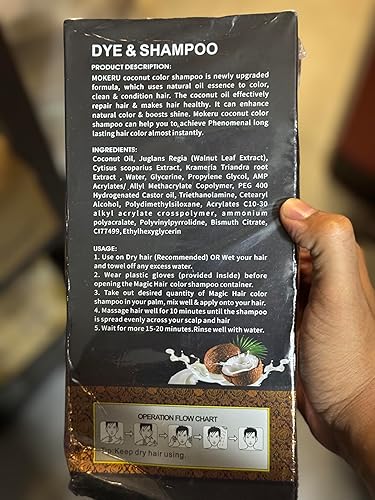 Miniatura 9 de MOKERU - Champú profesional de coloración de aceite de coco y argán, 16.9fl oz champú de color de cabello de acción rápida instantánea de larga