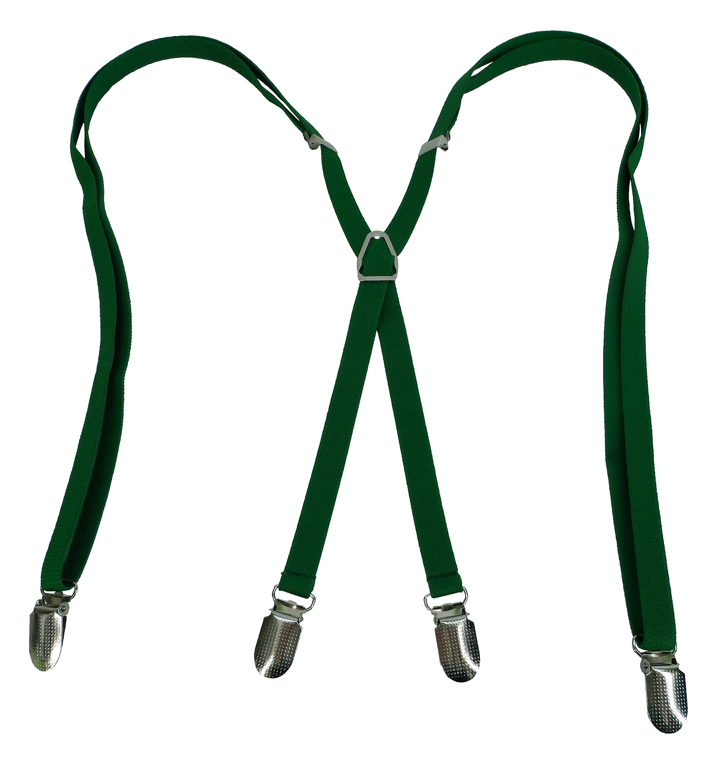 Mazeys Mens Skinhead 1/2 Inch Braces (Green X Back)