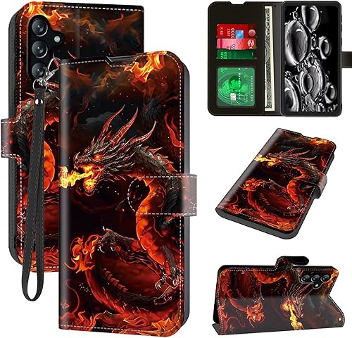 ACWDMKH for Samsung Galaxy S24 FE Case Wallet with Card Holder & Wrist Strap & K