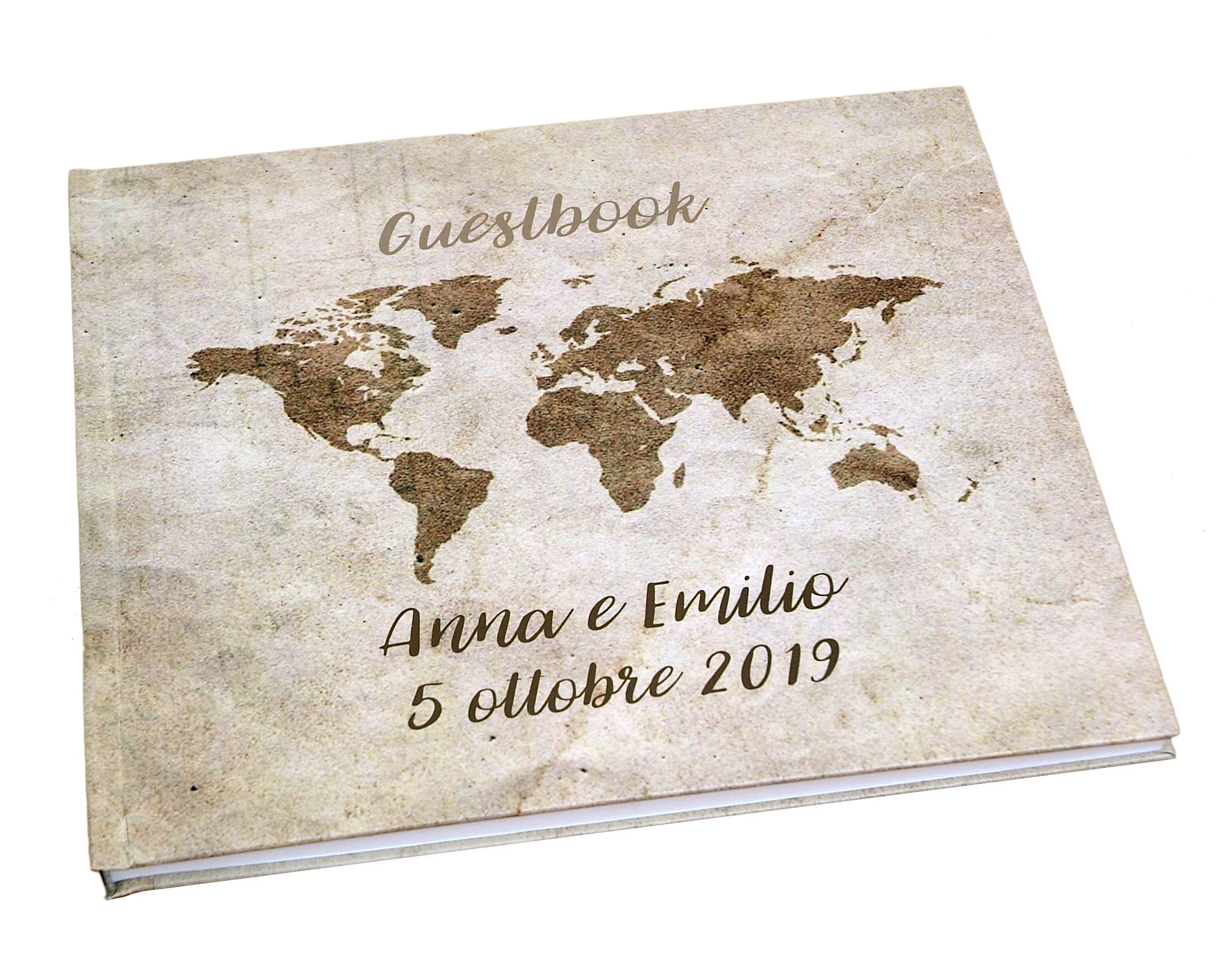 Album Matrimonio Libro Ospiti Con Farfalle Verde - Espandibile, Fatto A Mano In Germania, 26,5x24,5cm - 4