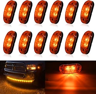 UNXMRFF 12-Pack 2.5 inch LED Trailer Lights Kit, Front Rear Side Marker Clearance Indicators Light Lamp Amber DC12-24V Waterproof Universal Accessories for RV Camper Truck Van Caravan Boat