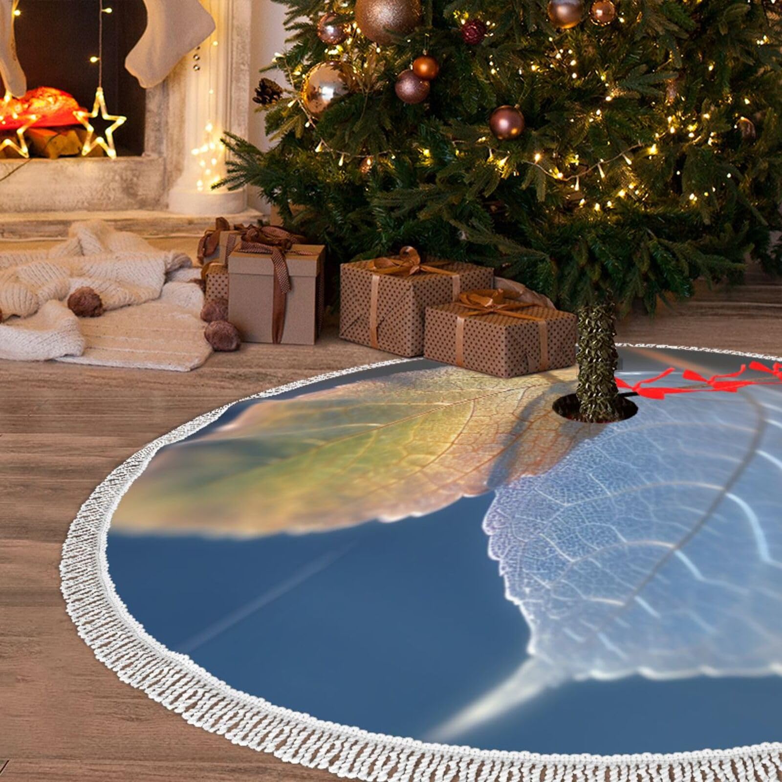 Jupe de sapin de Noël 91cm pour cacher le pied de l'arbre et sublimer le sol avec pompons