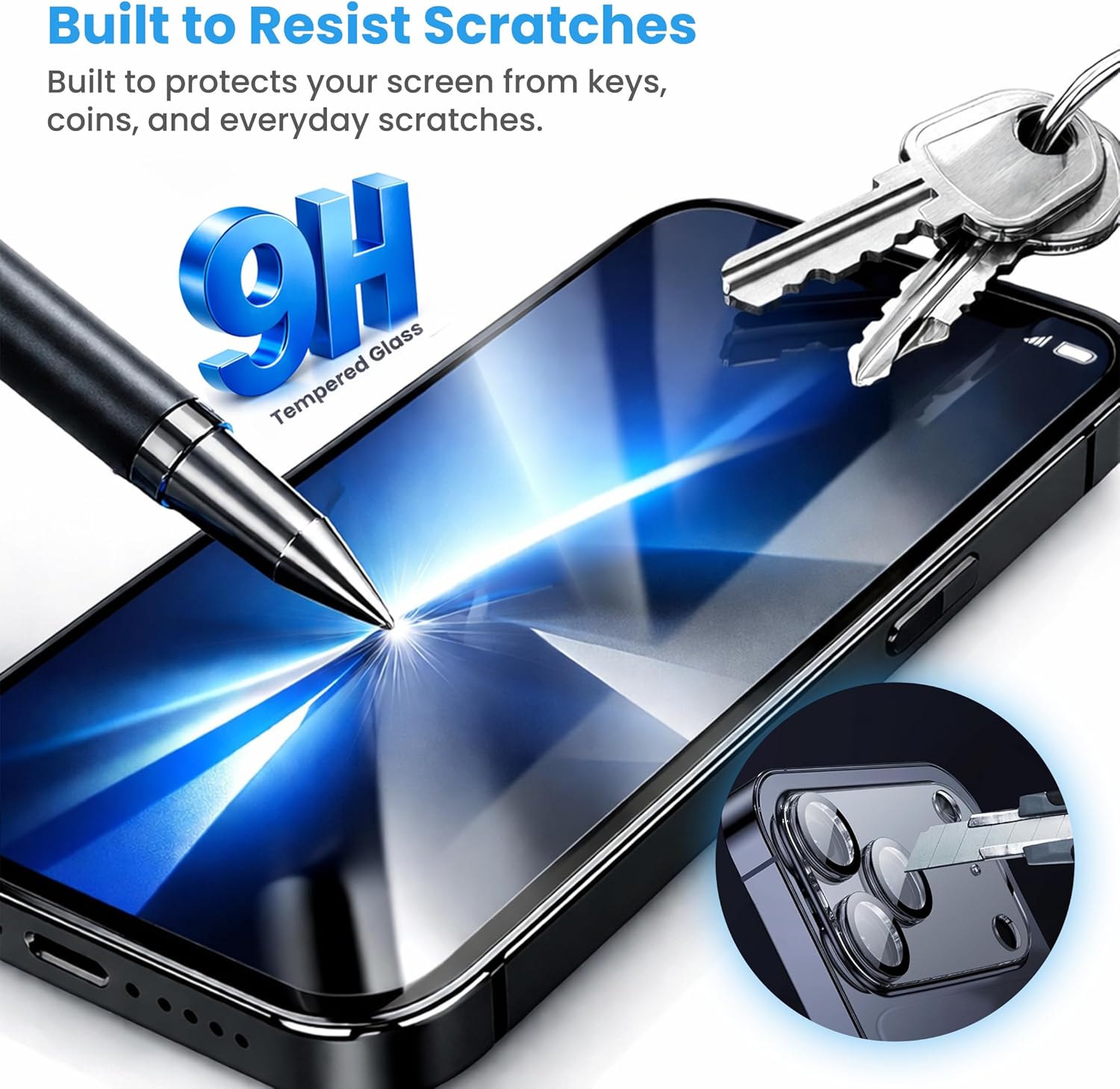 High-Strength 9H Tempered Glass Privacy Screen Protector & Camera Lens Protector for iPhone 17 Pro Max with Easy Installation Tray & Tools, Anti-Spy HD Glass Protector, Anti-Scratch & Anti-Fingerprint