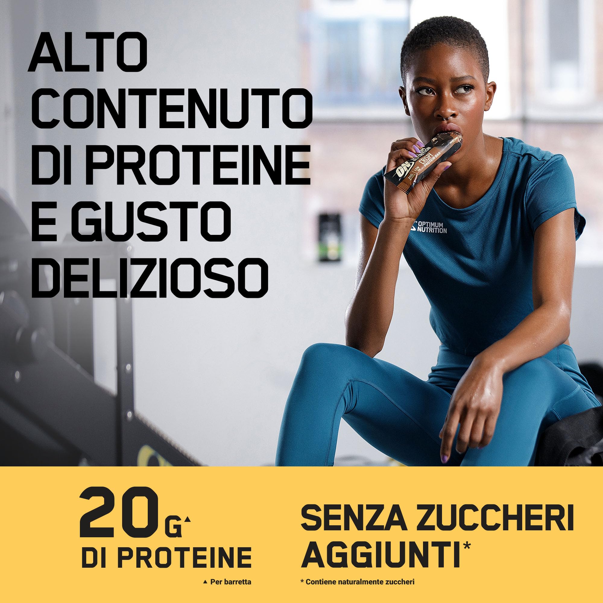 Optimum Nutrition Crispy Protein Bar Barretta Cioccolato al Burro di Arachidi Snack ad Alto Contenuto di Proteine 20 Barrette da 65g