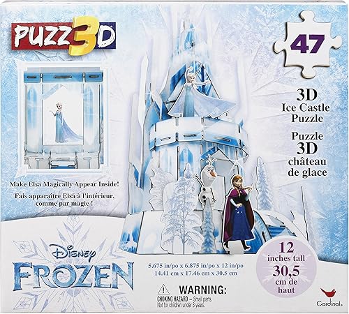 Cardinal Disney Frozen 2, rompecabezas de holograma 3D Olaf Anna Elsa Castle 47 piezas de plástico rompecabezas
