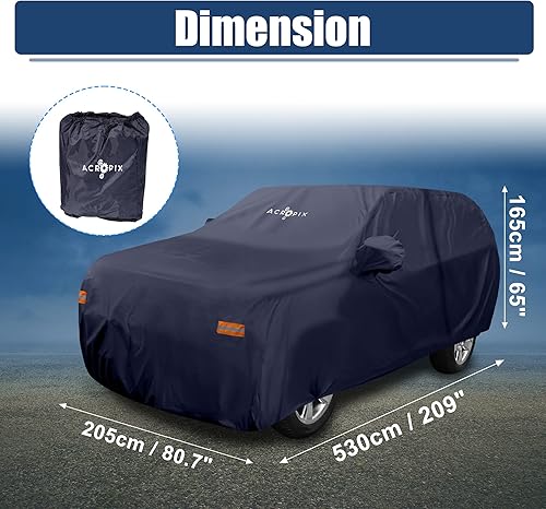 Miniatura 6 de ACROPIX Cubierta de coche para camioneta Chevrolet Tahoe de 4 puertas, paquete de 1, azul marino