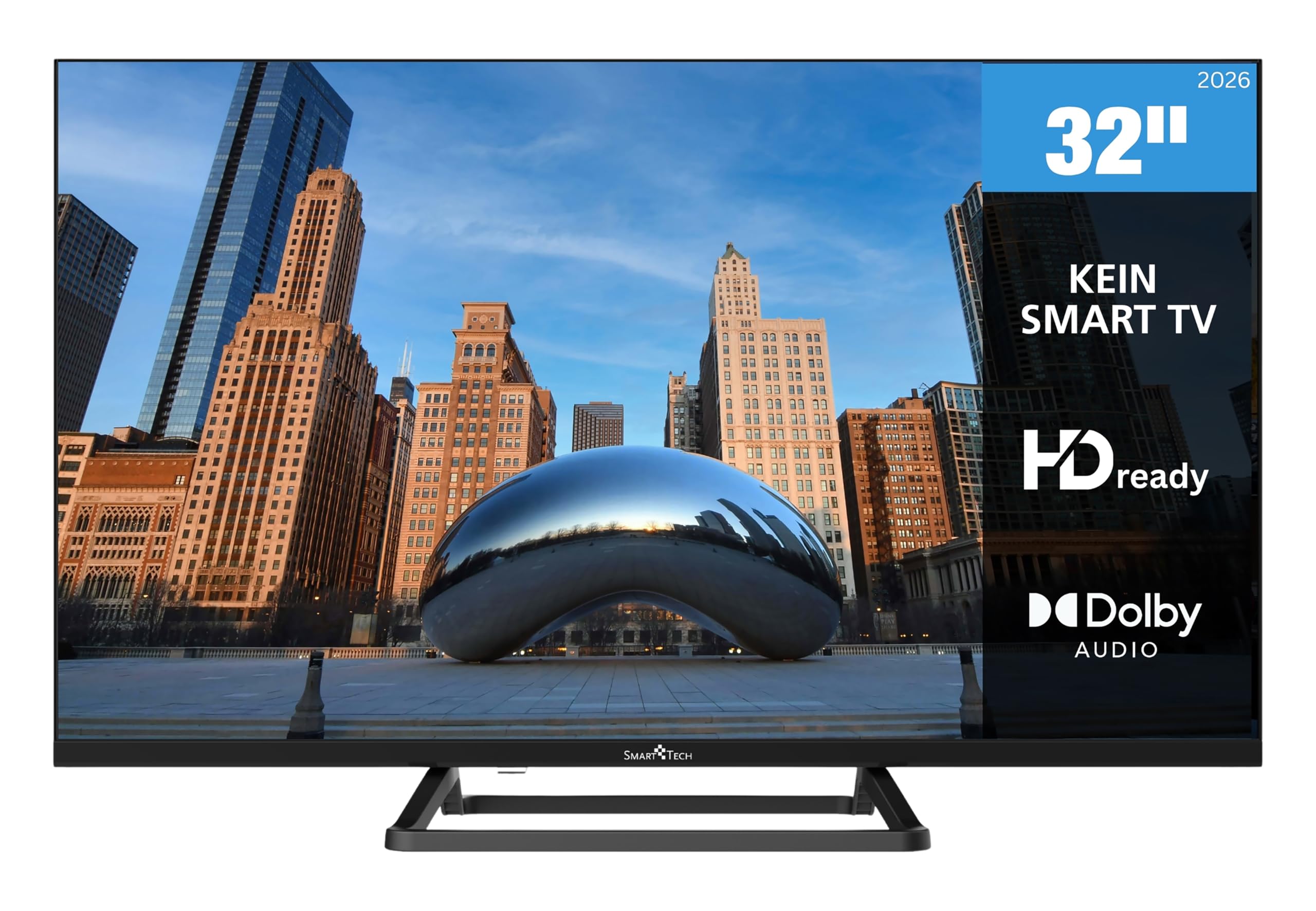 Televisor LED HD Smart Tech 32HN01V3 de 32 Pulgadas (80 cm), no Inteligente, con Triple sintonizador, Dolby Audio H.265, 3 Puertos HDMI y 2 Puertos USB.