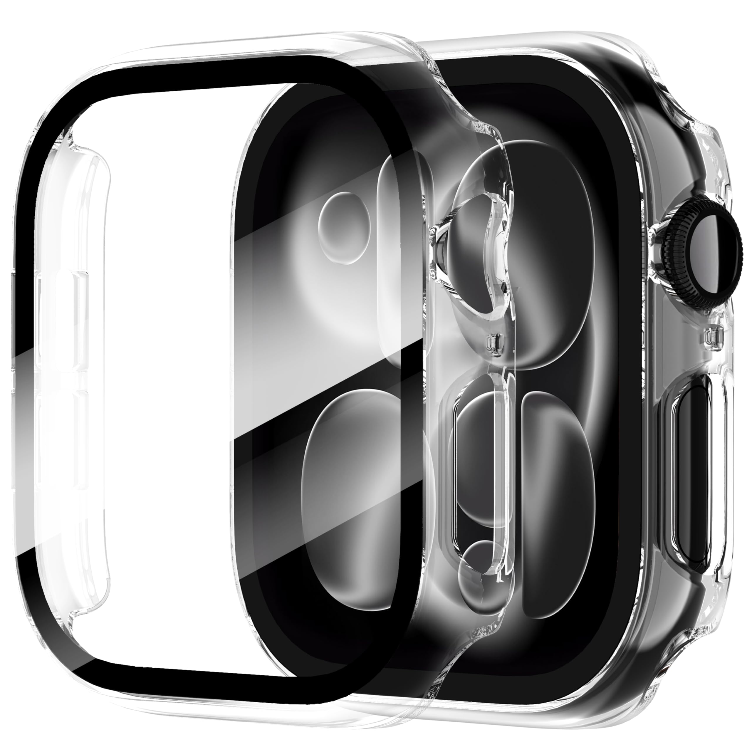 Diruite 2-Pack Screen Protector for Apple Watch SE 3/2/1 /Series 6 5 4 40mm Tempered Glass Case,All Around Hard Matte PC Protective Cover,Starlight Silver,40mm — view 11