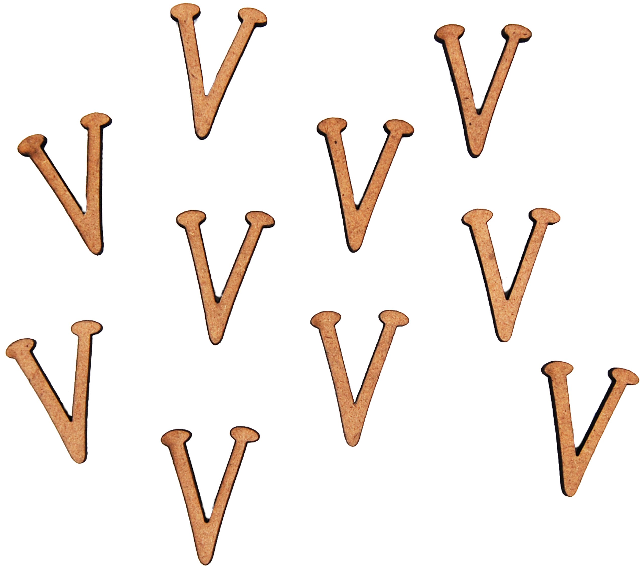 MDF Letter V (28mm) pk 10