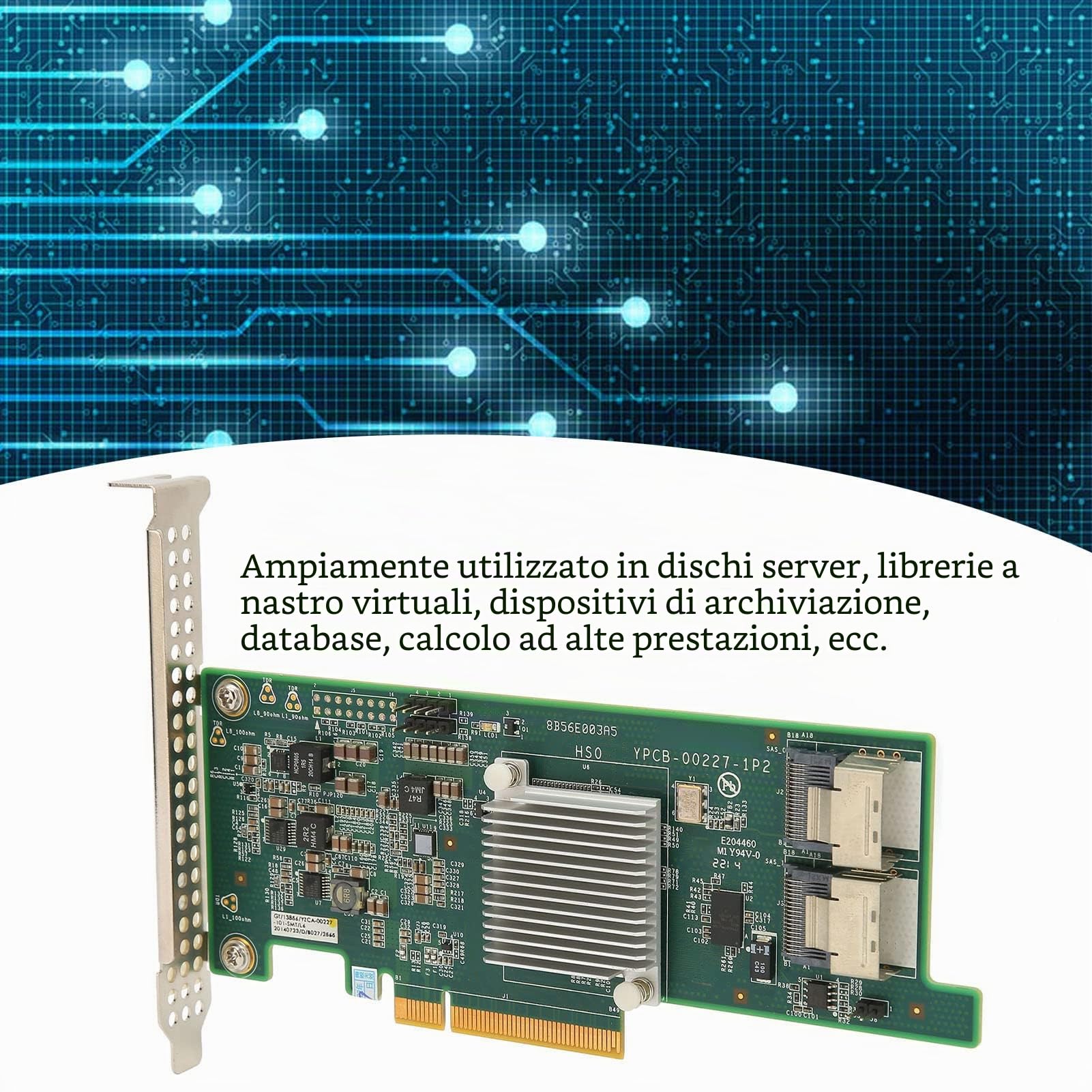 Scheda Array PCI E X8 SAS2308 6G 2 SAS Mini Interfaccia SATA3, Scheda Array Disco HBA Compatibile con Disco 16T, per Dischi Server