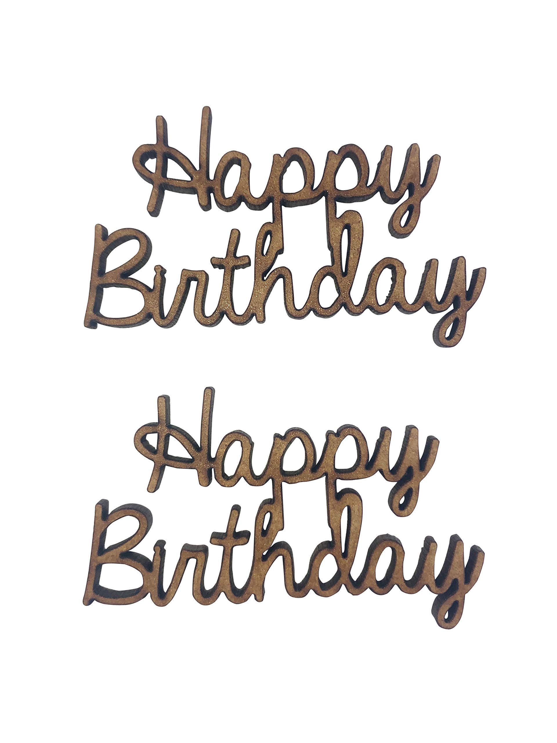 The Crafty Cow 6X Happy Birthday Words 5Cm Wood Craft Embelishments Laser Cut Shape Mdf