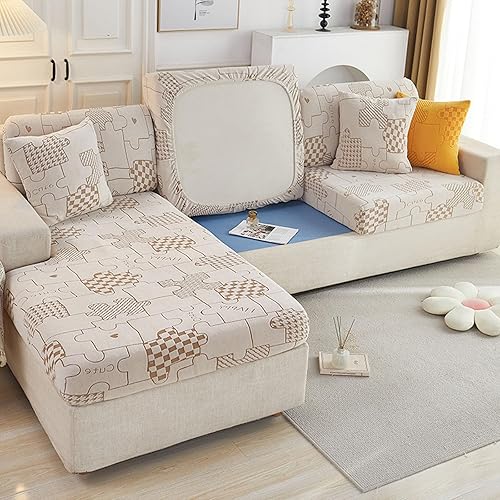 Vista 12 de KNVSS Fundas para sofá modular en forma de L, elásticas, individuales, para sofá seccional, en forma de L, para sala de estar, sofá para mascotas