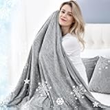 CHOSHOME Cooling Blanket for Hot Sleepers Lightweight Summer Cold Thin Blankets for Sleeping, Hot Flashes Night Sweats, Soft Blanket for Bed, Throw Size, Grey